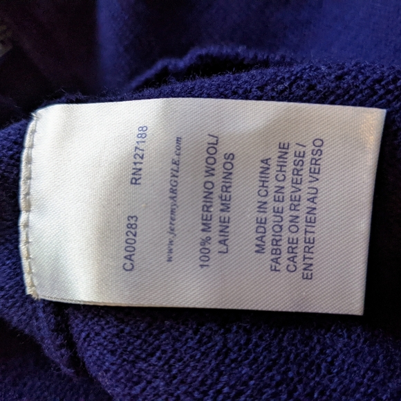 Price drop.So warm. Jeremy Argyle NYC Merino Wool Quarter zip pullover purple M - Picture 3 of 6
